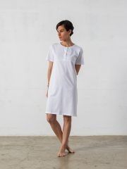 Nightgown, rounded-collar, short sleeves – Oncohelp