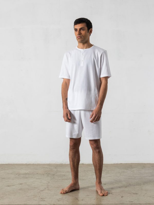 2- Piece short pyjama, round collar – Oncohelp